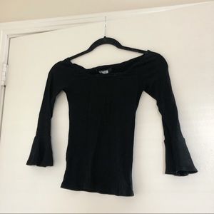 Reformation Black Ribbed Top